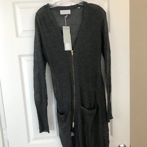 A.L.C Grey zip Leo Cardigan sweater XS NWT